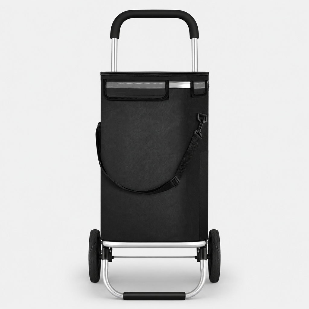 Foldable Shopping Trolley 40L, Lightweight Rolling Grocery Cart with Wheels