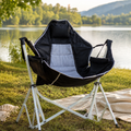Minimalist camping chair with armrests studio view