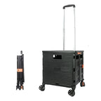 Folding Shopping Cart with Silent Wheels, Compact Lightweight Grocery Trolley-Ridorn