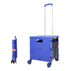 Folding Shopping Cart with Silent Wheels, Compact Lightweight Grocery Trolley-Ridorn