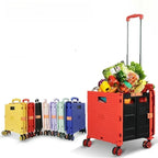Folding Shopping Cart with Silent Wheels, Compact Lightweight Grocery Trolley-Ridorn