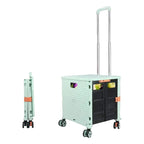 Folding Shopping Cart with Silent Wheels, Compact Lightweight Grocery Trolley-Ridorn