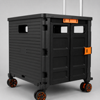 Folding Shopping Cart with Silent Wheels, Compact Lightweight Grocery Trolley