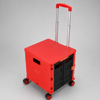 Folding Shopping Cart with Silent Wheels, Compact Lightweight Grocery Trolley