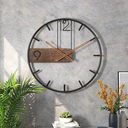 Stylish Large Round Metal Wall Clock for Home Decor | Ridorn