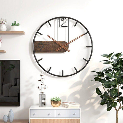 Stylish Large Round Metal Wall Clock for Home Decor | Ridorn