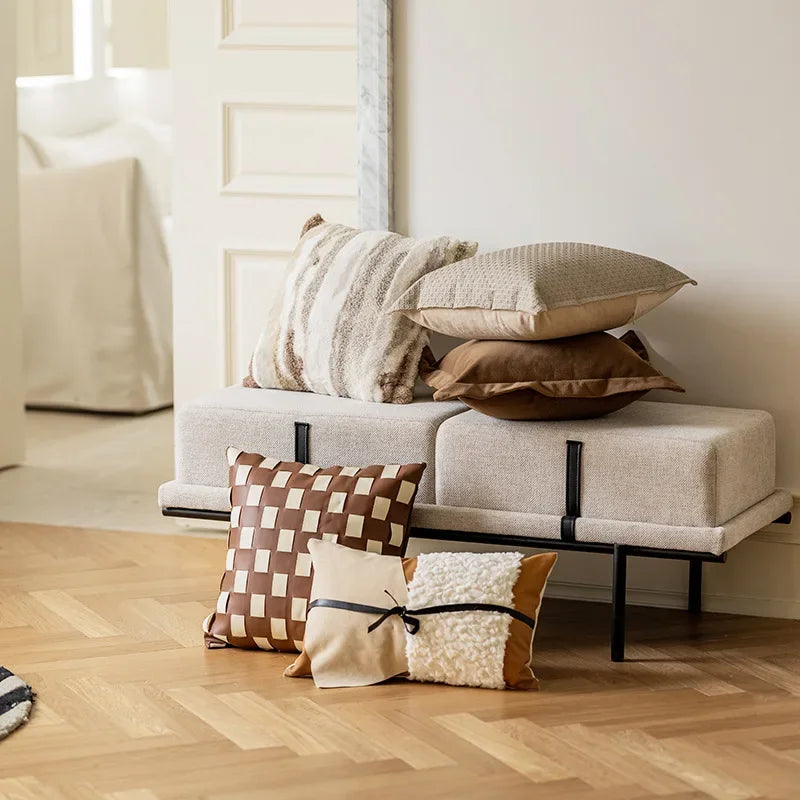 Hand-Woven Leather Cushion Cover Collection By Vidano-cushion-Ridorn