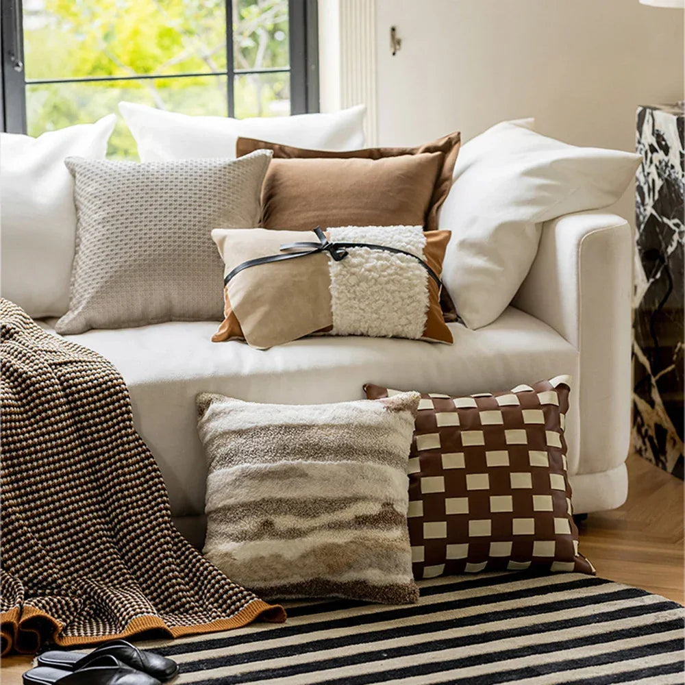 Hand-Woven Leather Cushion Cover Collection By Vidano-cushion-Ridorn