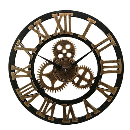 Oversized 3D Retro Wall Clock in Antique Style, 40cm | Ridorn
