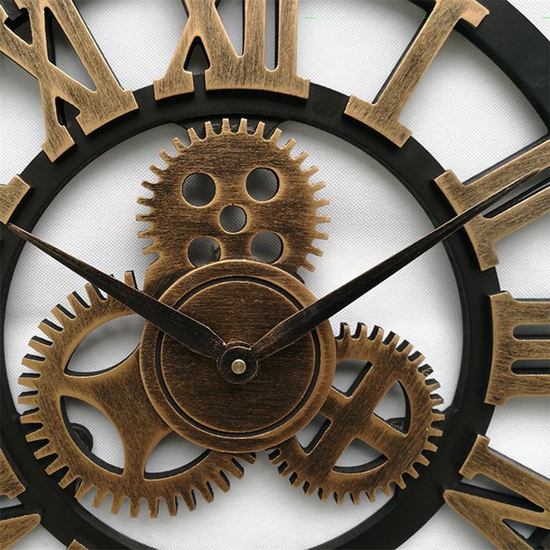 Oversized 3D Retro Wall Clock in Antique Style, 40cm | Ridorn