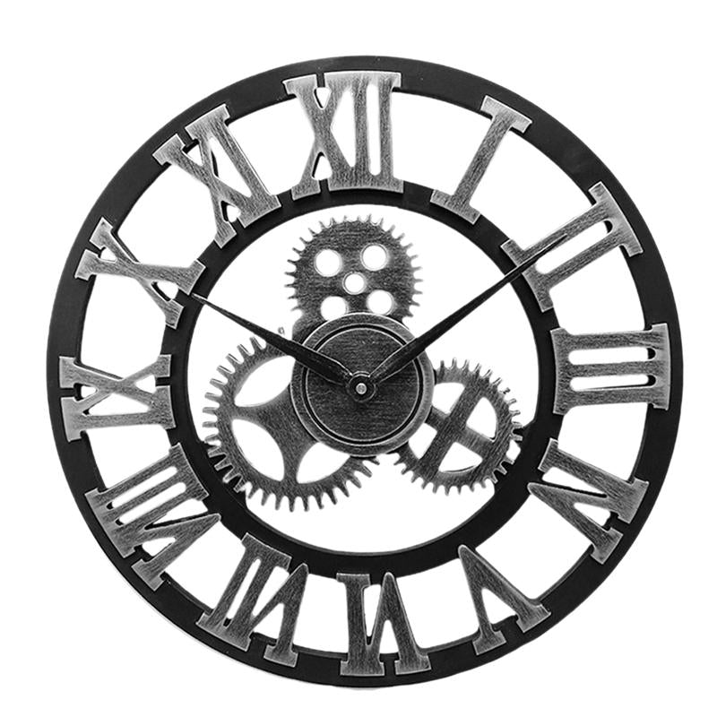 Oversized 3D Retro Wall Clock in Antique Style, 40cm | Ridorn