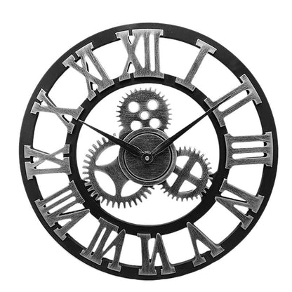 Oversized 3D Retro Wall Clock in Antique Style, 40cm | Ridorn