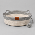Handwoven Cotton Rope Cat Bed, Cozy Round Pet Basket for Cats & Small Pets
