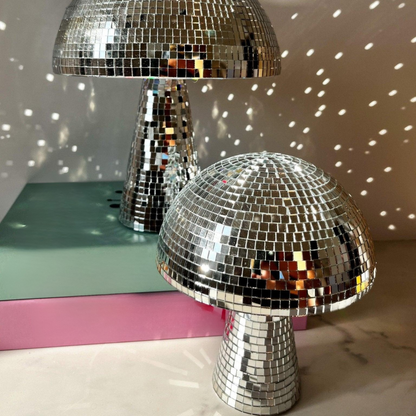 Mushroom Disco Table Lamp with Reflective Mirror Tiles | Ridorn
