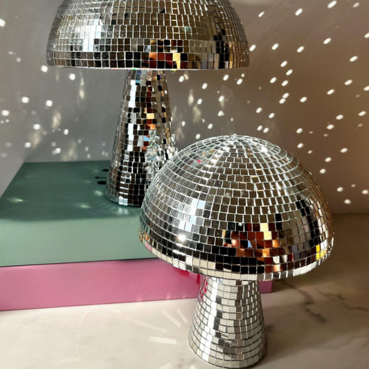 Mushroom Disco Table Lamp with Reflective Mirror Tiles | Ridorn
