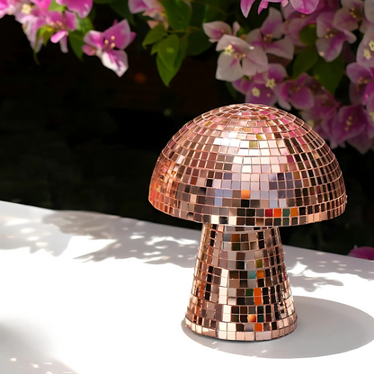 Mushroom Disco Table Lamp with Reflective Mirror Tiles | Ridorn