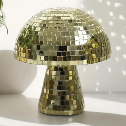 Mushroom Disco Table Lamp with Reflective Mirror Tiles | Ridorn