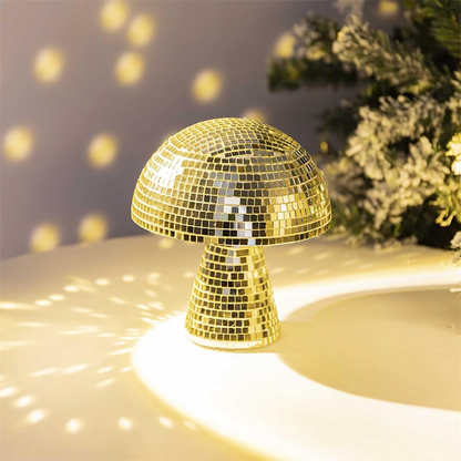 Mushroom Disco Table Lamp with Reflective Mirror Tiles | Ridorn