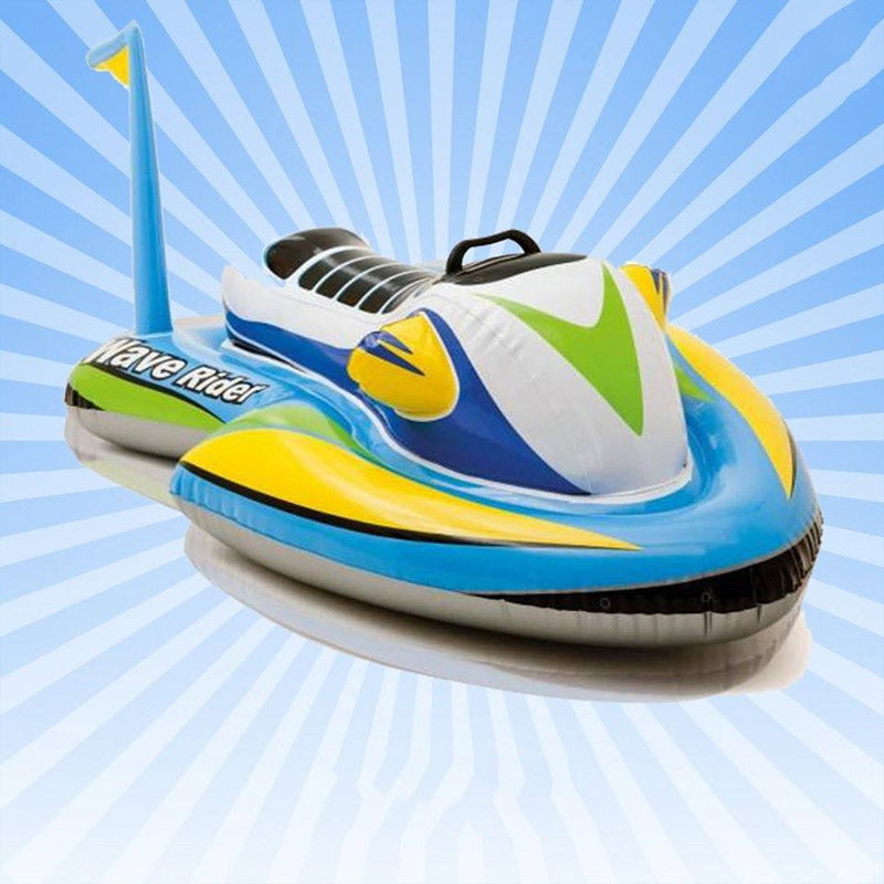 Inflatable Pool Jet Ski Float for Kids, Ride-On Water Toy for Summer Pool & Beach-Ridorn