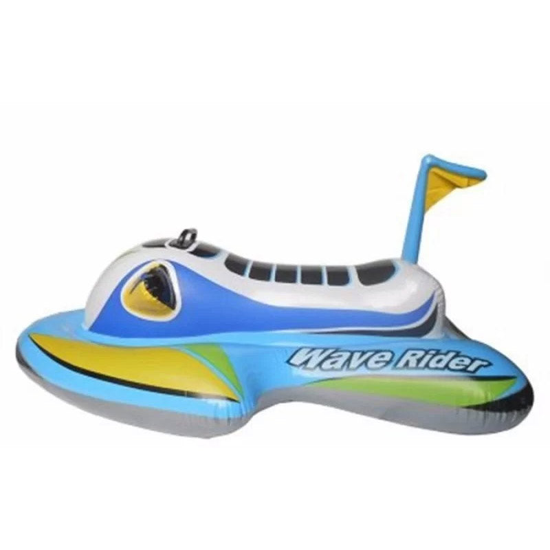 Inflatable Pool Jet Ski Float for Kids, Ride-On Water Toy for Summer Pool & Beach-Ridorn