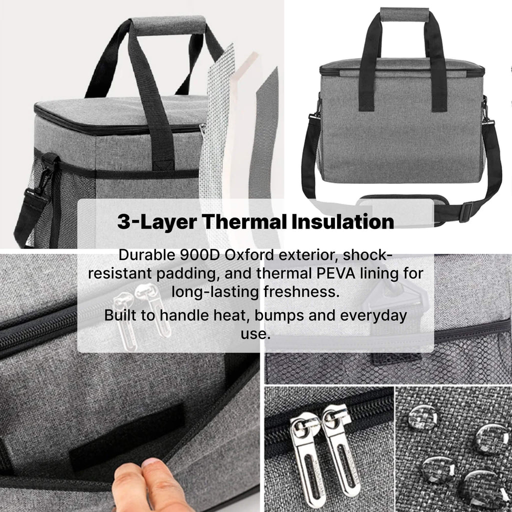 Insulated Cooler Bag 33L, Waterproof Leakproof Tote for Picnic, Beach & Camping-Ridorn