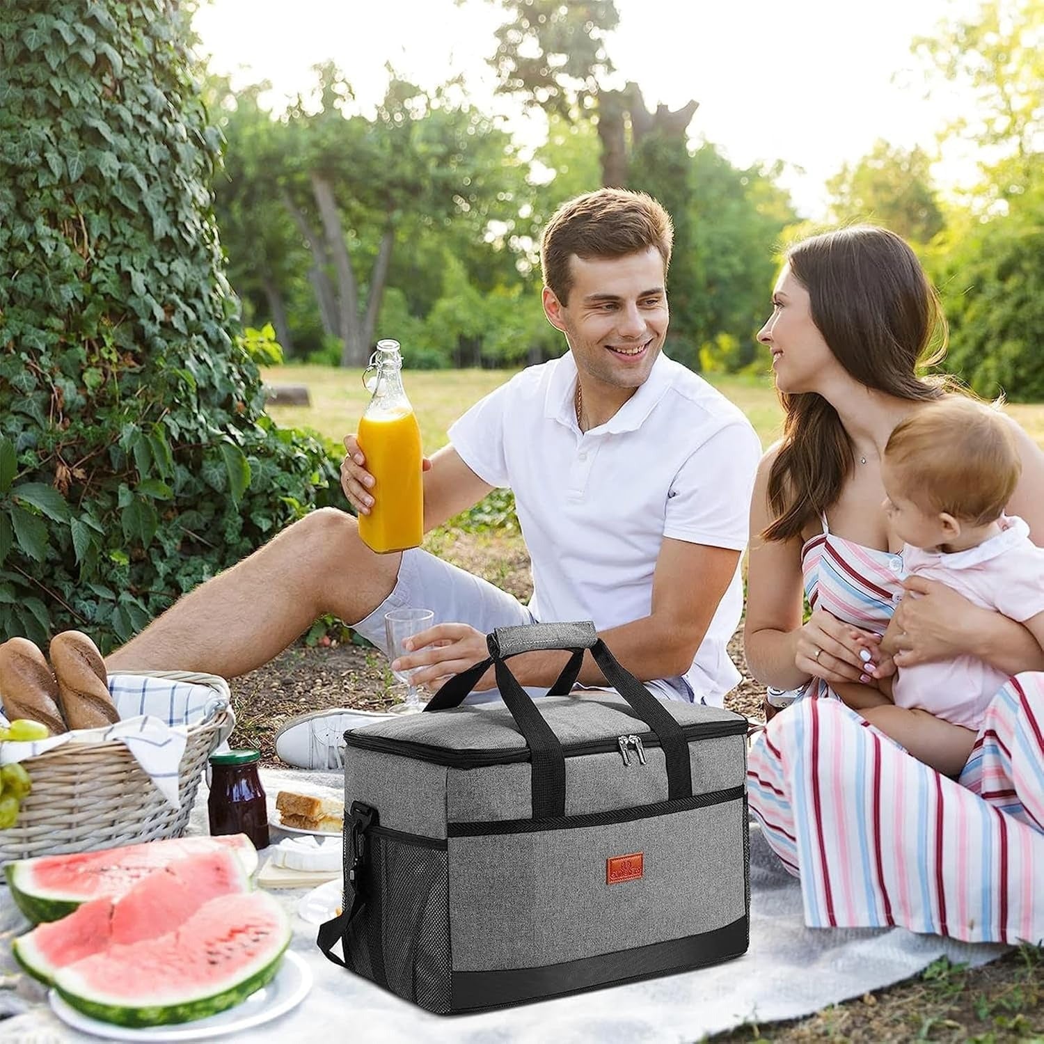 Insulated Cooler Bag 33L, Waterproof Leakproof Tote for Picnic, Beach & Camping-Ridorn