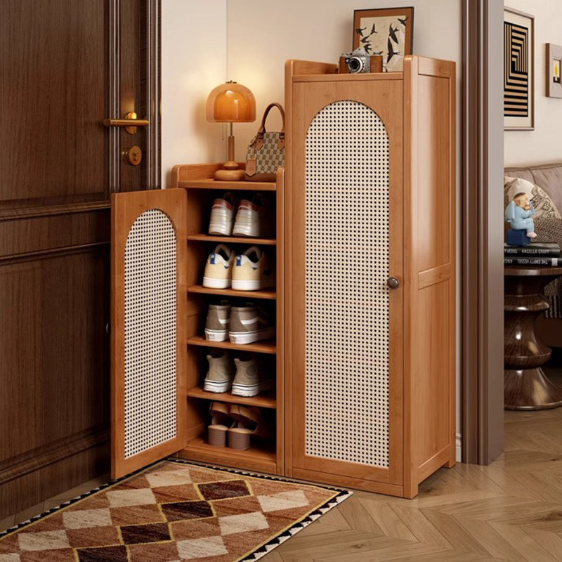 Japanese-Inspired Bamboo Shoe Storage Cabinet - 6 to 8 Tiers | Ridorn-Shoe Storage-Ridorn