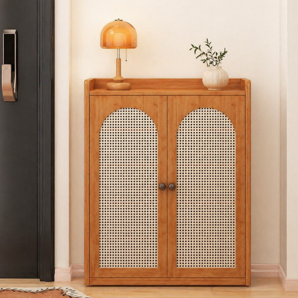 Japanese-Inspired Bamboo Shoe Storage Cabinet - 6 to 8 Tiers | Ridorn-Shoe Storage-Ridorn