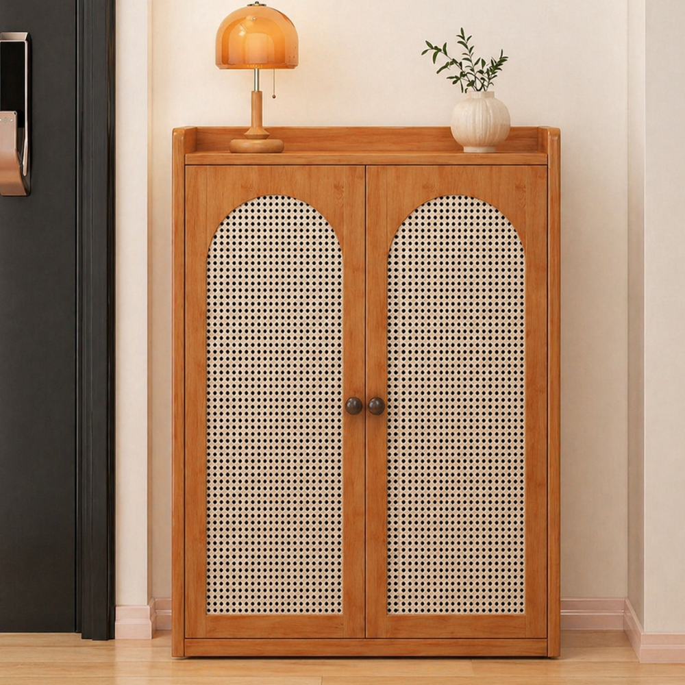 Japanese-Inspired Bamboo Shoe Storage Cabinet - 6 to 8 Tiers | Ridorn-Shoe Storage-Ridorn