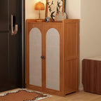 Japanese-Inspired Bamboo Shoe Storage Cabinet - 6 to 8 Tiers | Ridorn-Shoe Storage-Ridorn