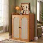 Japanese-Inspired Bamboo Shoe Storage Cabinet - 6 to 8 Tiers | Ridorn-Shoe Storage-Ridorn