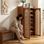 Japanese-Inspired Bamboo Shoe Storage Cabinet - 6 to 8 Tiers | Ridorn-Shoe Storage-Ridorn