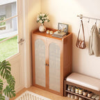 Japanese-Inspired Bamboo Shoe Storage Cabinet - 6 to 8 Tiers | Ridorn-Shoe Storage-Ridorn