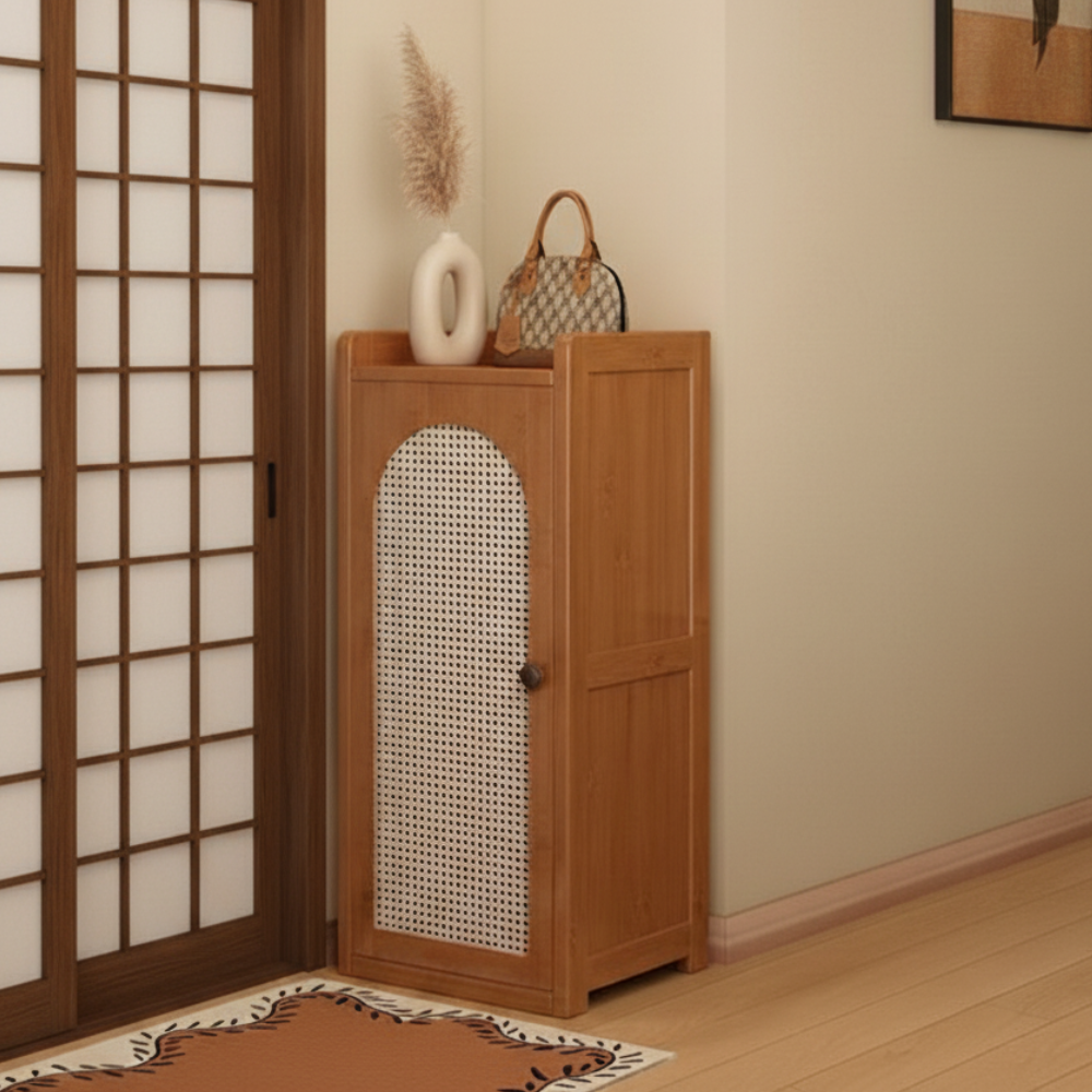 Japanese-Inspired Bamboo Shoe Storage Cabinet - 6 to 8 Tiers | Ridorn-Shoe Storage-Ridorn