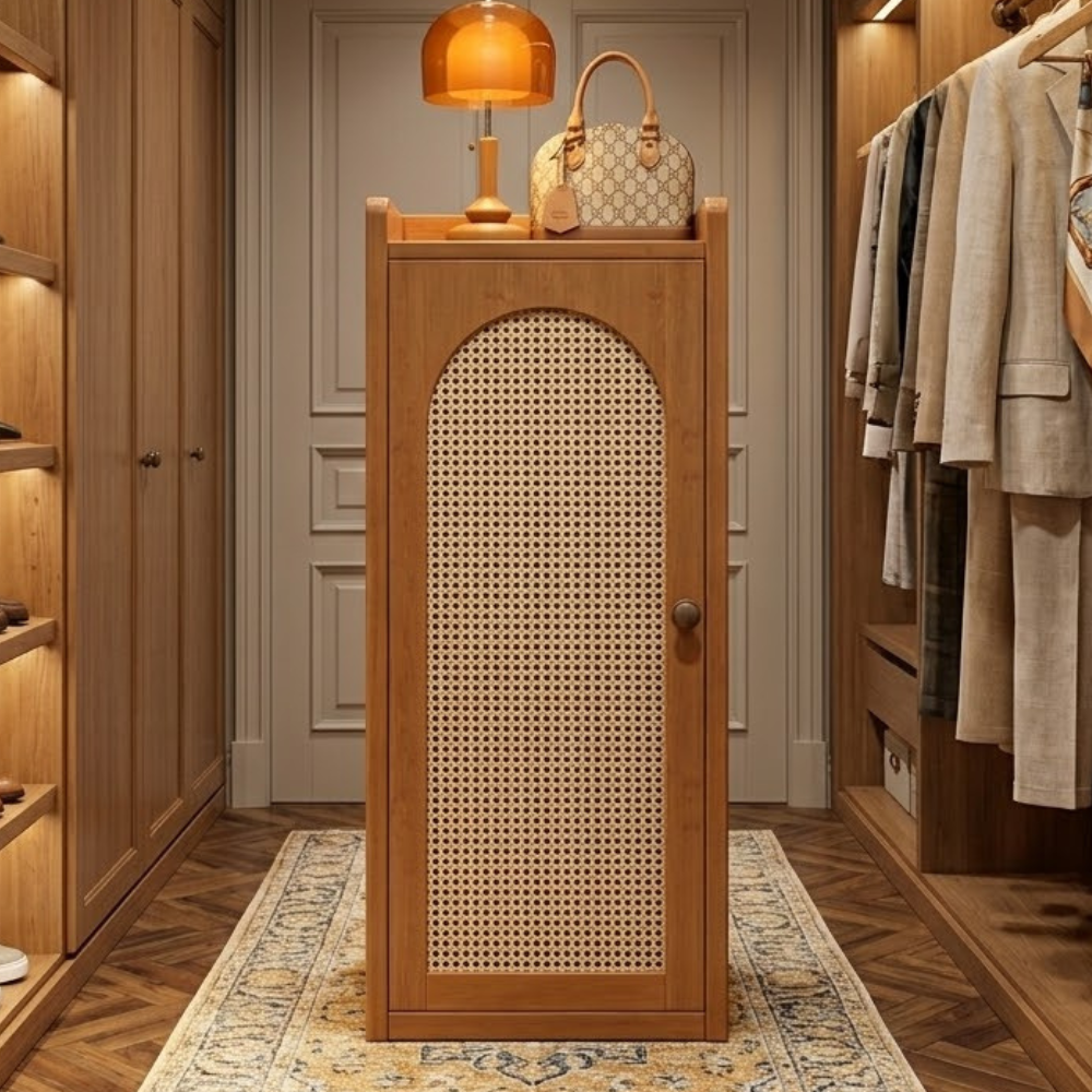 Japanese-Inspired Bamboo Shoe Storage Cabinet - 6 to 8 Tiers | Ridorn-Shoe Storage-Ridorn