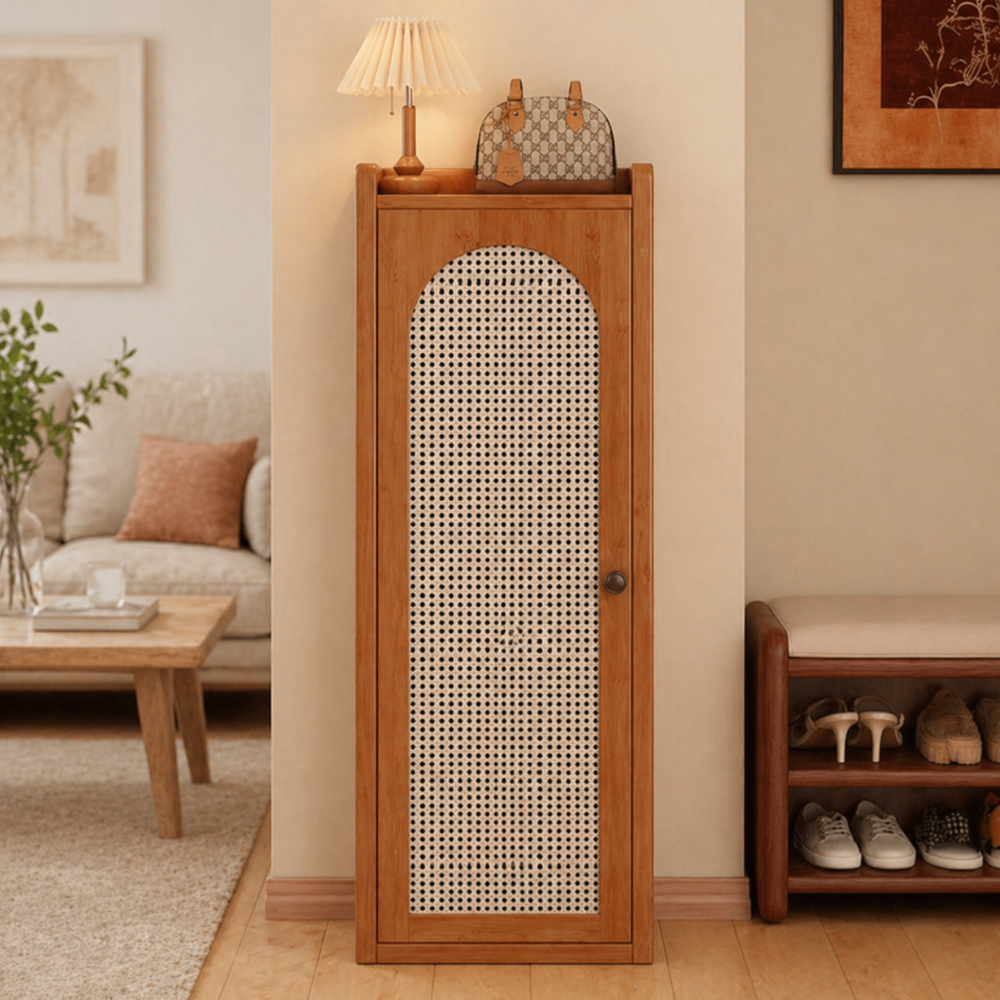 Japanese-Inspired Bamboo Shoe Storage Cabinet - 6 to 8 Tiers | Ridorn-Shoe Storage-Ridorn