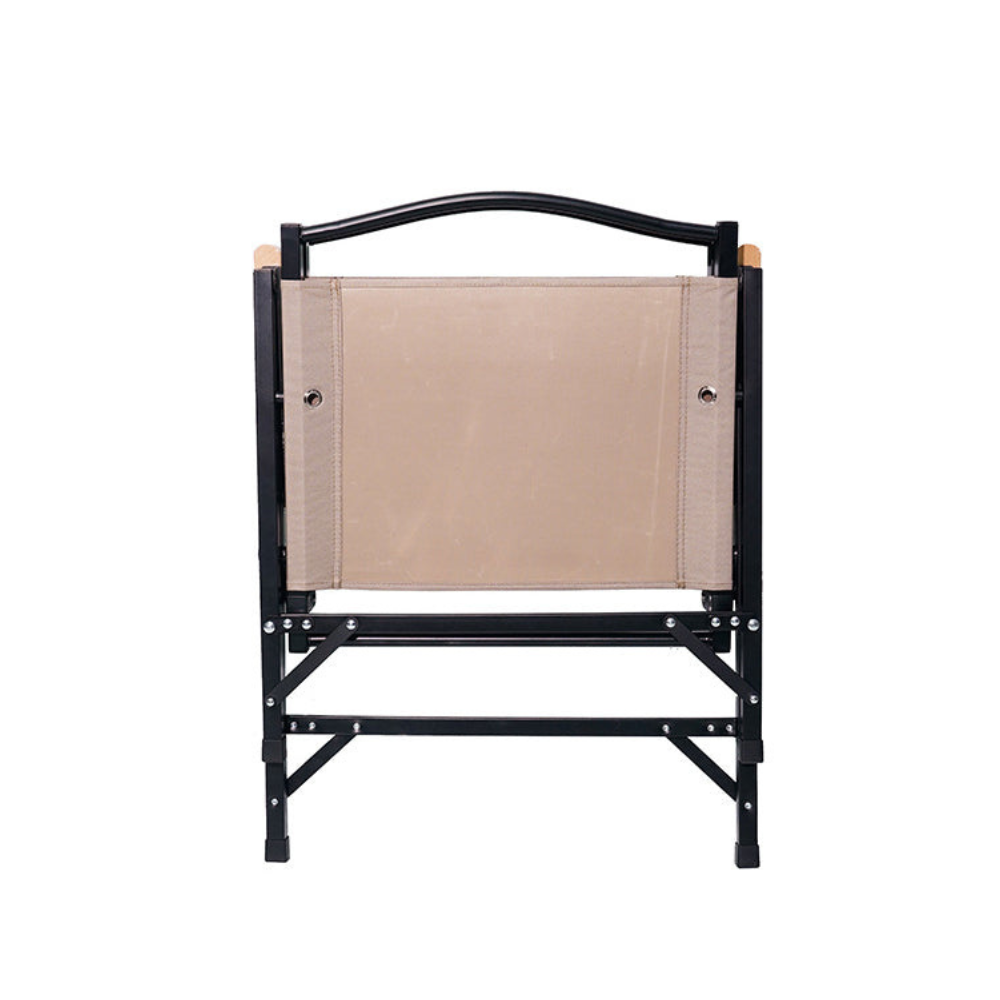 Khaki Minimalist Outdoor Camping Chair with Armrests, | Ridorn