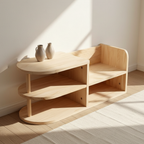 Kids Shoe Storage Bench with Dual-Tier Pine Wood Organizer | Ridorn-Benches-Ridorn