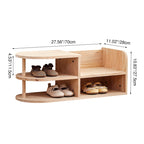 Kids Shoe Storage Bench with Dual-Tier Pine Wood Organizer | Ridorn-Benches-Ridorn
