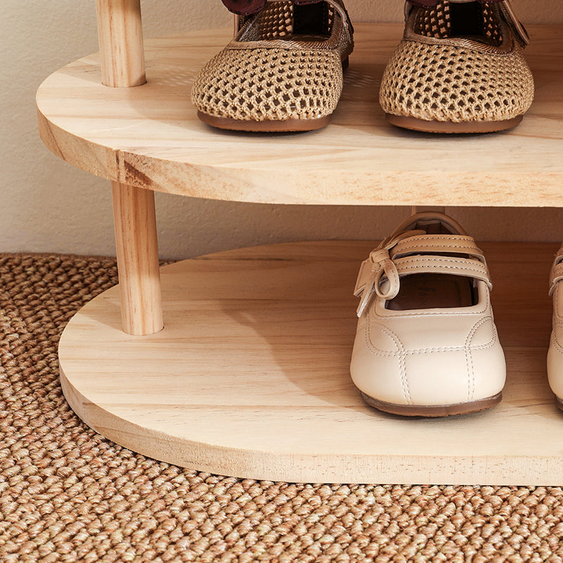 Kids Shoe Storage Bench with Dual-Tier Pine Wood Organizer | Ridorn-Benches-Ridorn