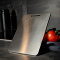 Kitchen stainless steel cutting board durable non-porous chopping board front view