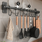 Kitchen Space Saving Hook Rack | Modern Steel Utensil Organizer | Ridorn-Wall Decorations-Ridorn