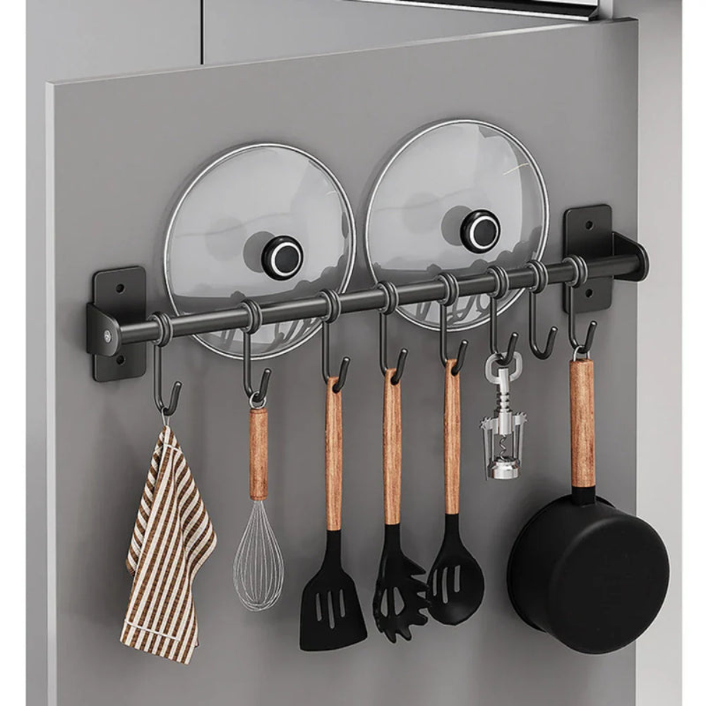 Kitchen Space Saving Hook Rack | Modern Steel Utensil Organizer | Ridorn-Wall Decorations-Ridorn