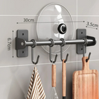 Kitchen Space Saving Hook Rack | Modern Steel Utensil Organizer | Ridorn-Wall Decorations-Ridorn
