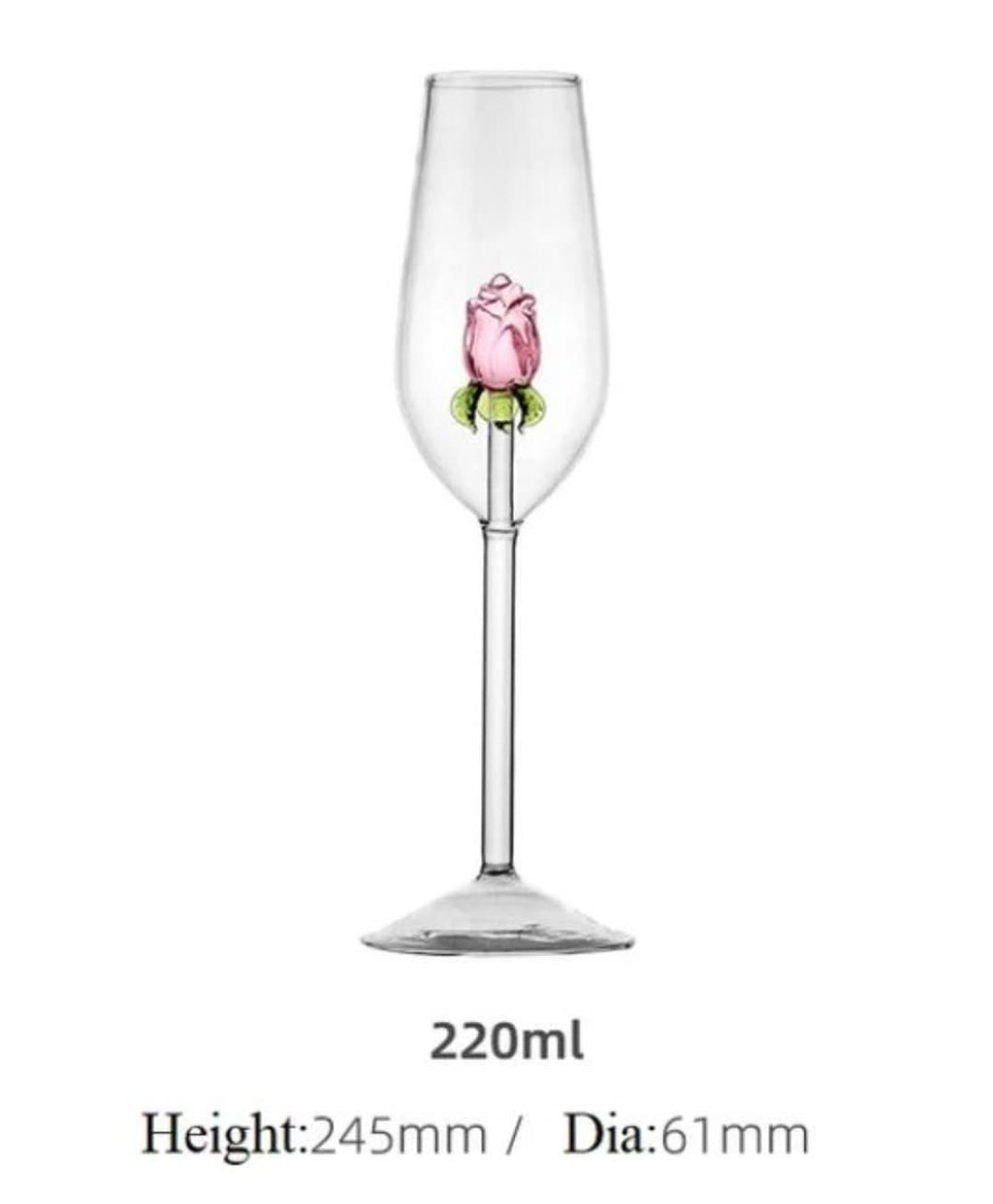 La Vie En Rose | Handmade Champagne Glass