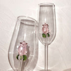 La Vie En Rose | Handmade Champagne Glass