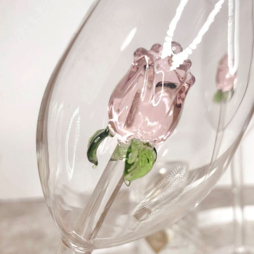 La Vie En Rose | Handmade Champagne Glass