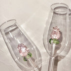 La Vie En Rose | Handmade Champagne Glass