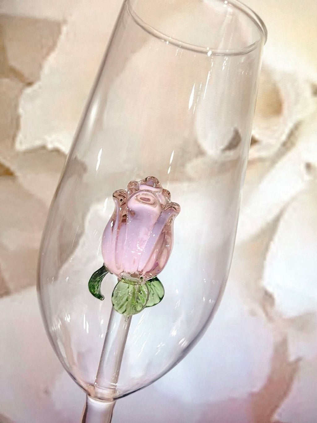 La Vie En Rose | Handmade Champagne Glass