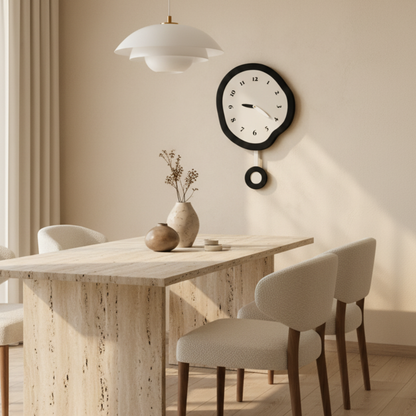 Large Modern Wall Clock with Unique Warped Design and | Ridorn